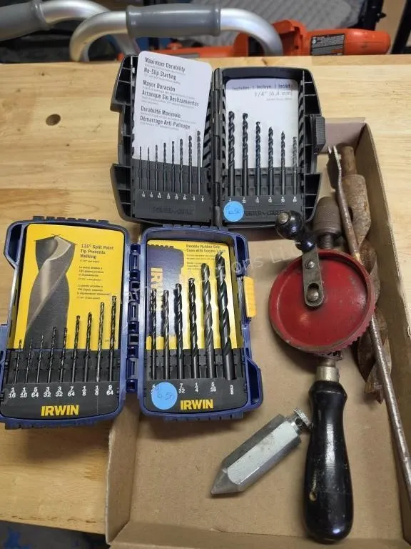 Drill bits sets and other items