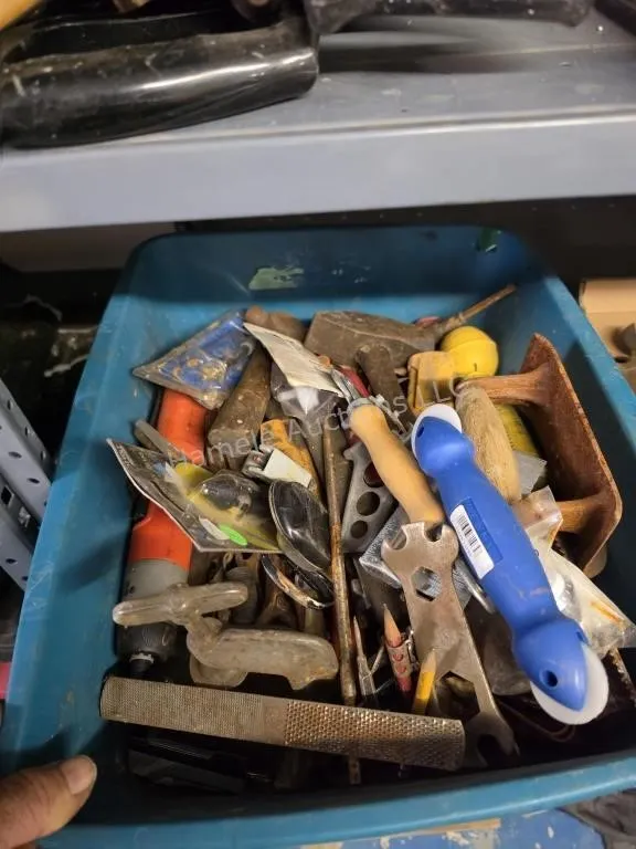 Tub of assorted items