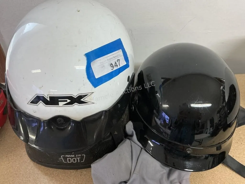 3 Helmets - Butterfly one is grungy.