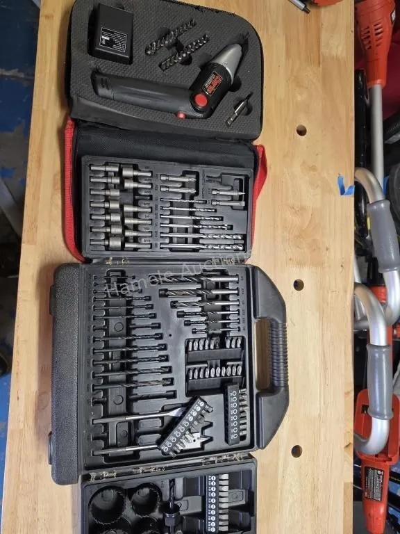 Cordless drill and drill bits set