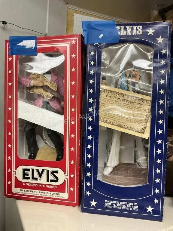 Two Elvis Liquor Decanters - one As-Is