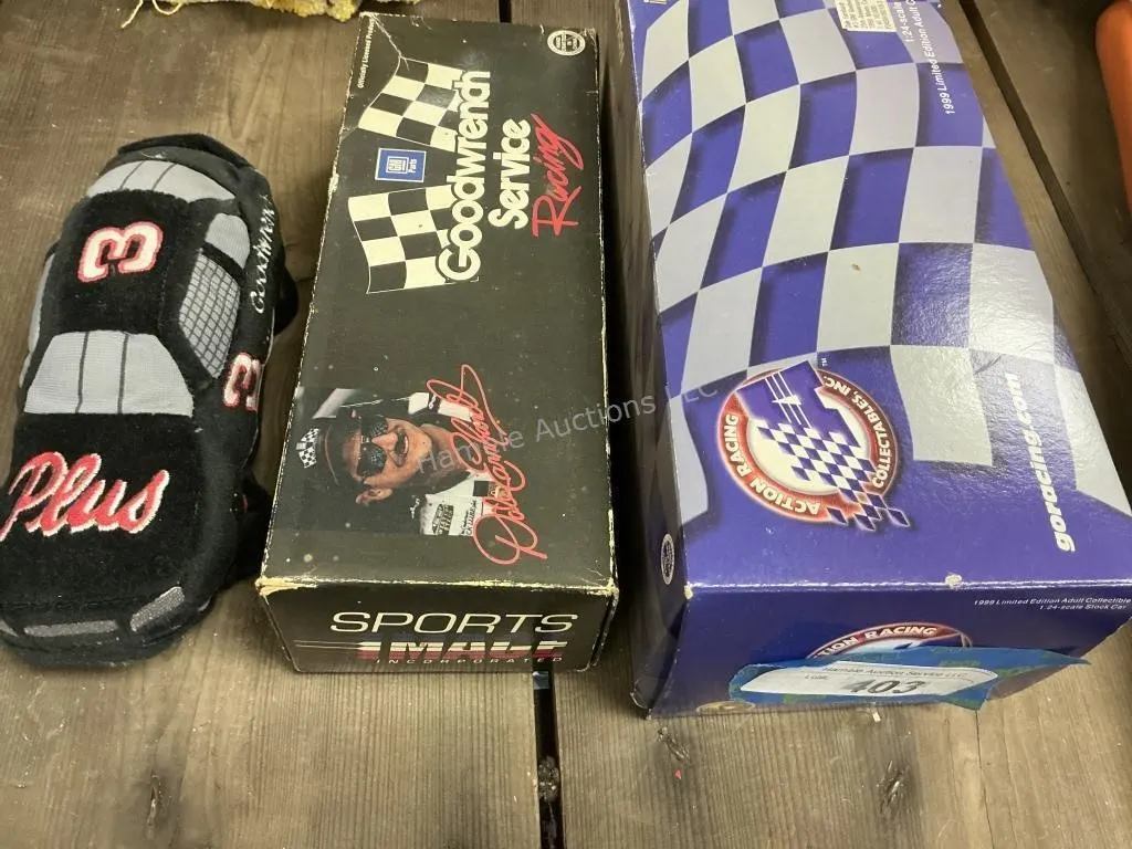 3 NASCAR Items - Die Cast Vehicles & Beanie