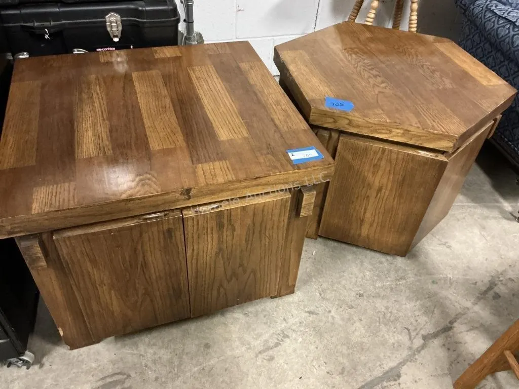 Two Large End Tables - 21" High