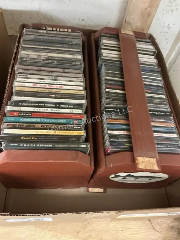 2 Wood Racks of Music CDs - Rock, Pop& Blues
