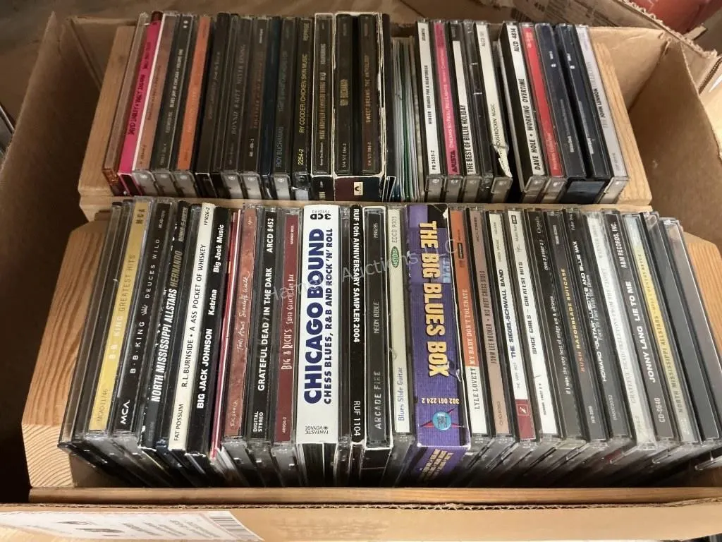 2 Wood Racks of Music CDs - Rock, Pop& Blues