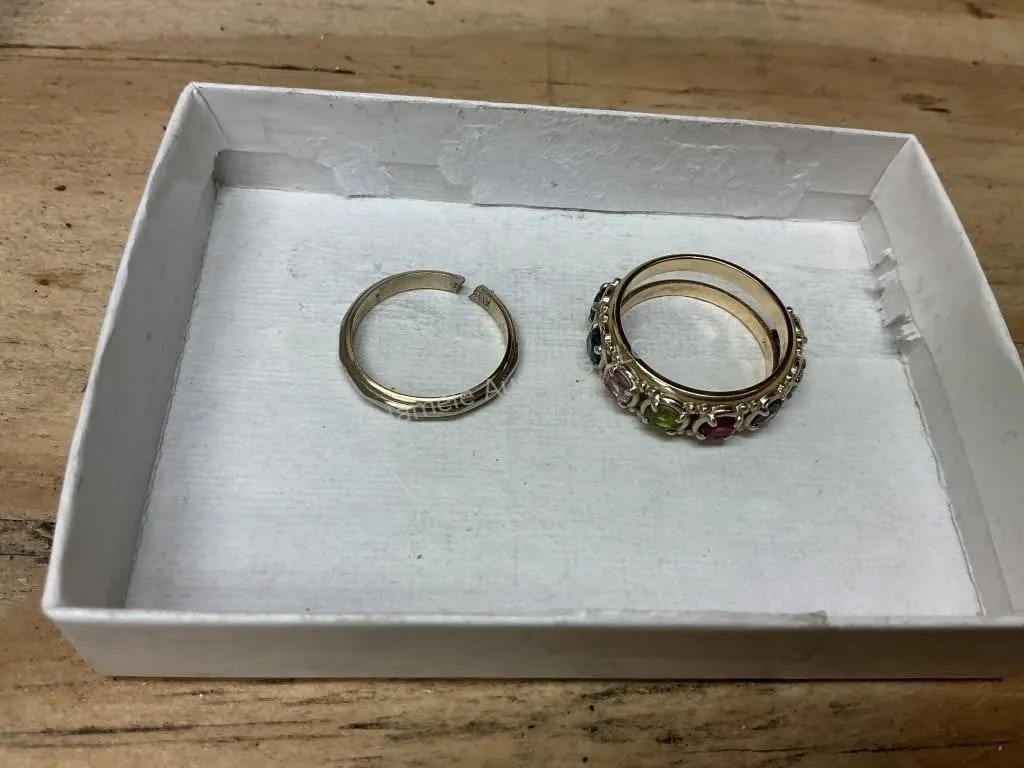 Two Rings marked 14K - one is cut