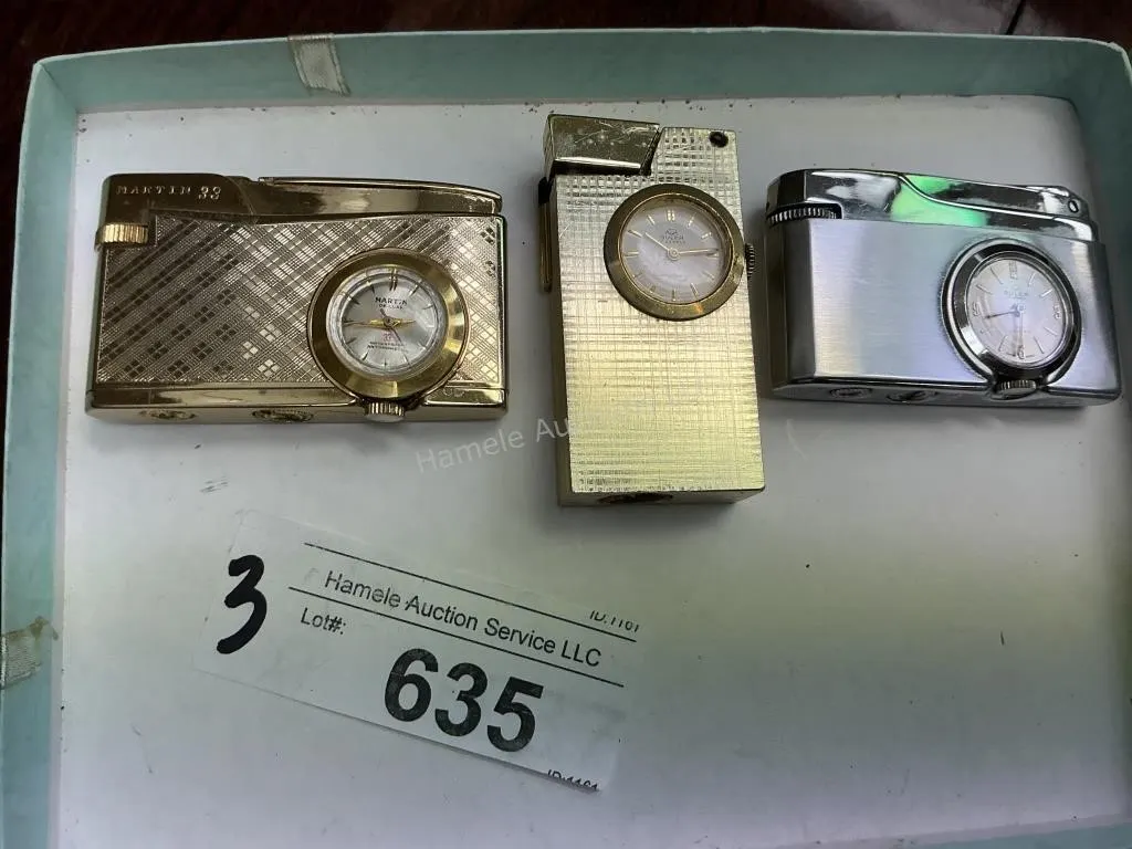 3 Vintage Watch Lighters -Functionality Unknown