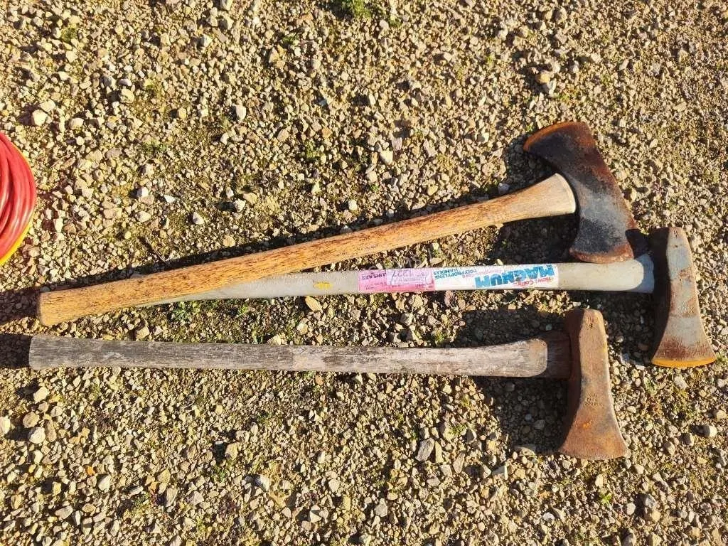 2 mauls and axe