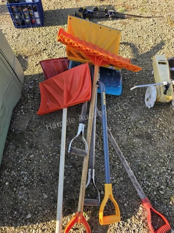Assorted snow shovels