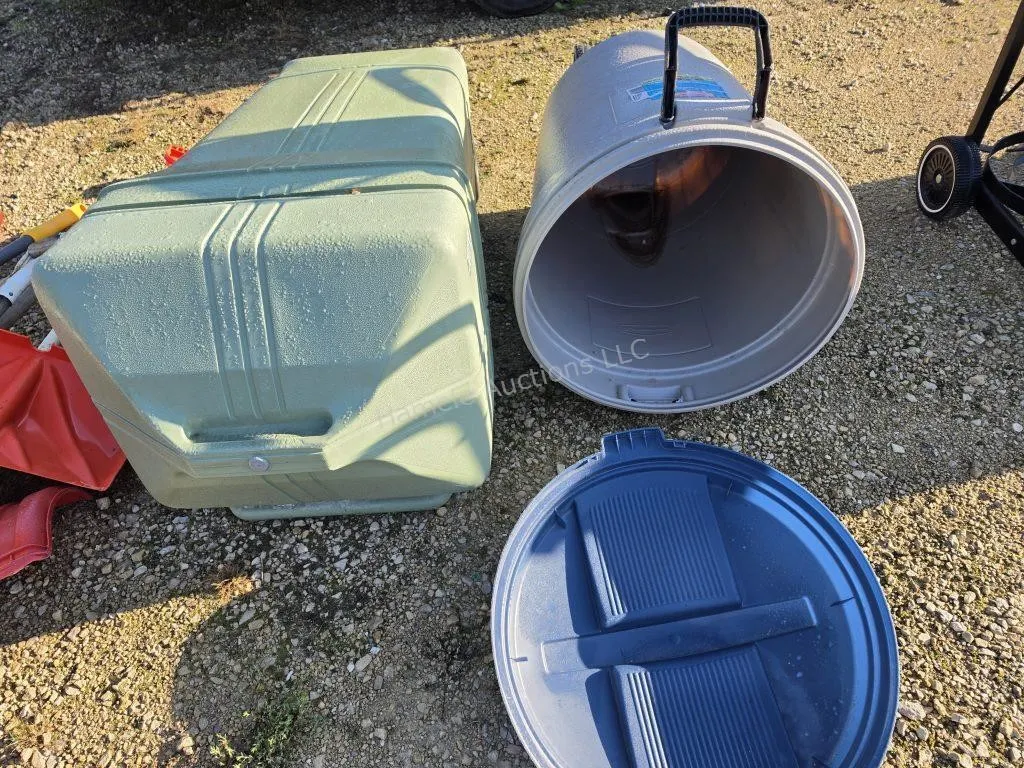 2 garbage containers