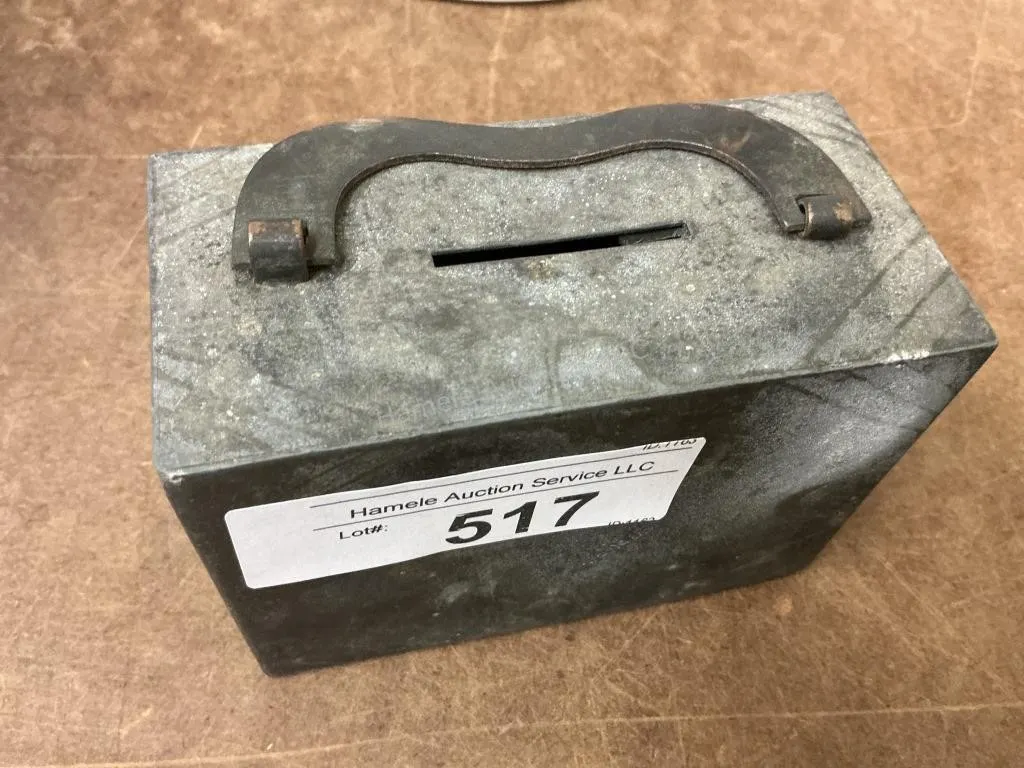 Vintage Metal Suitcase Bank - no key