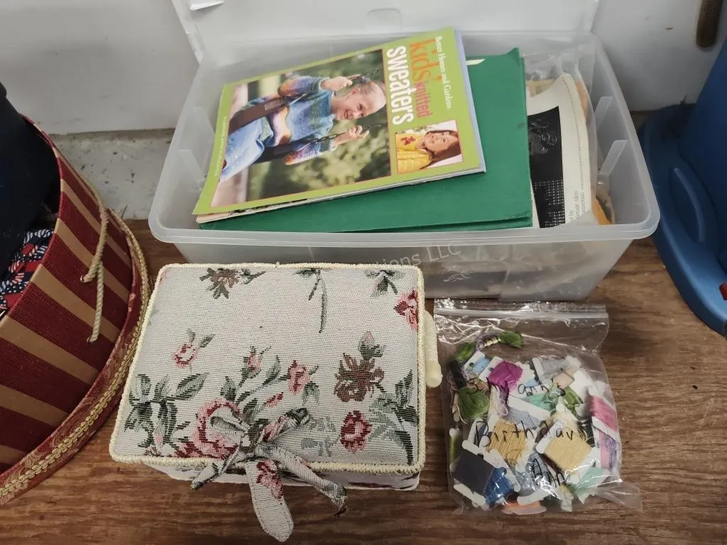 Sewing patterns, yarn and other