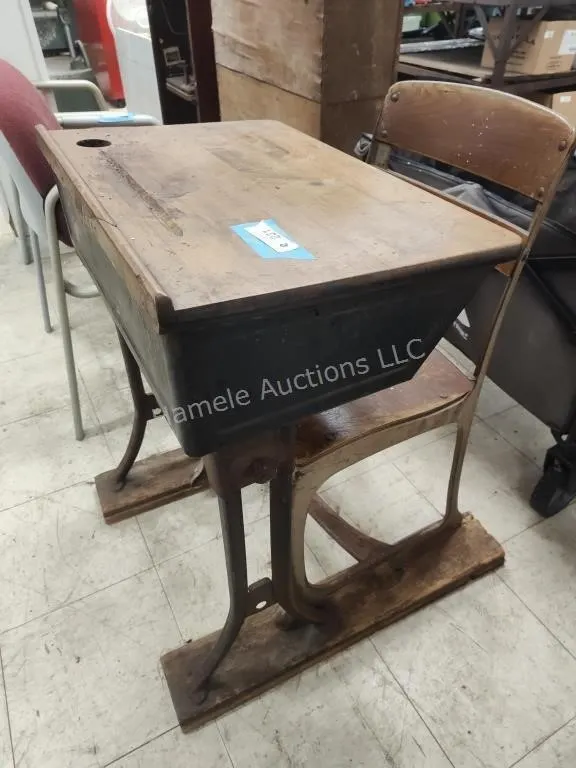 School desk and chair