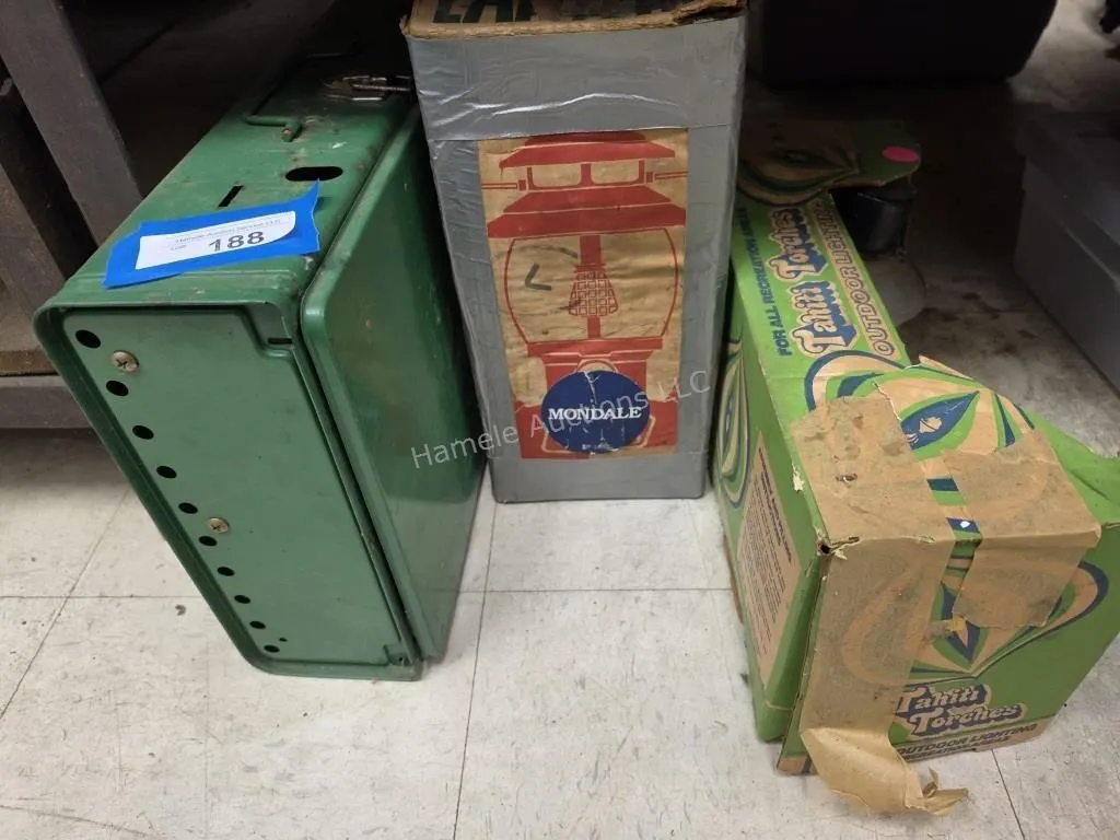Stove, lantern and torches