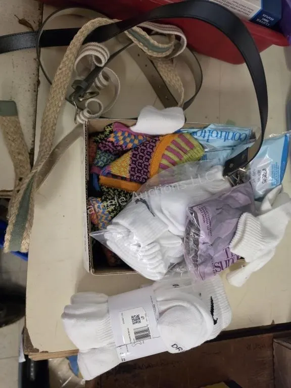 Belts, socks and other items