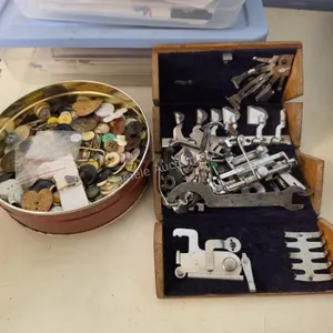 Sewing machine pieces and buttons
