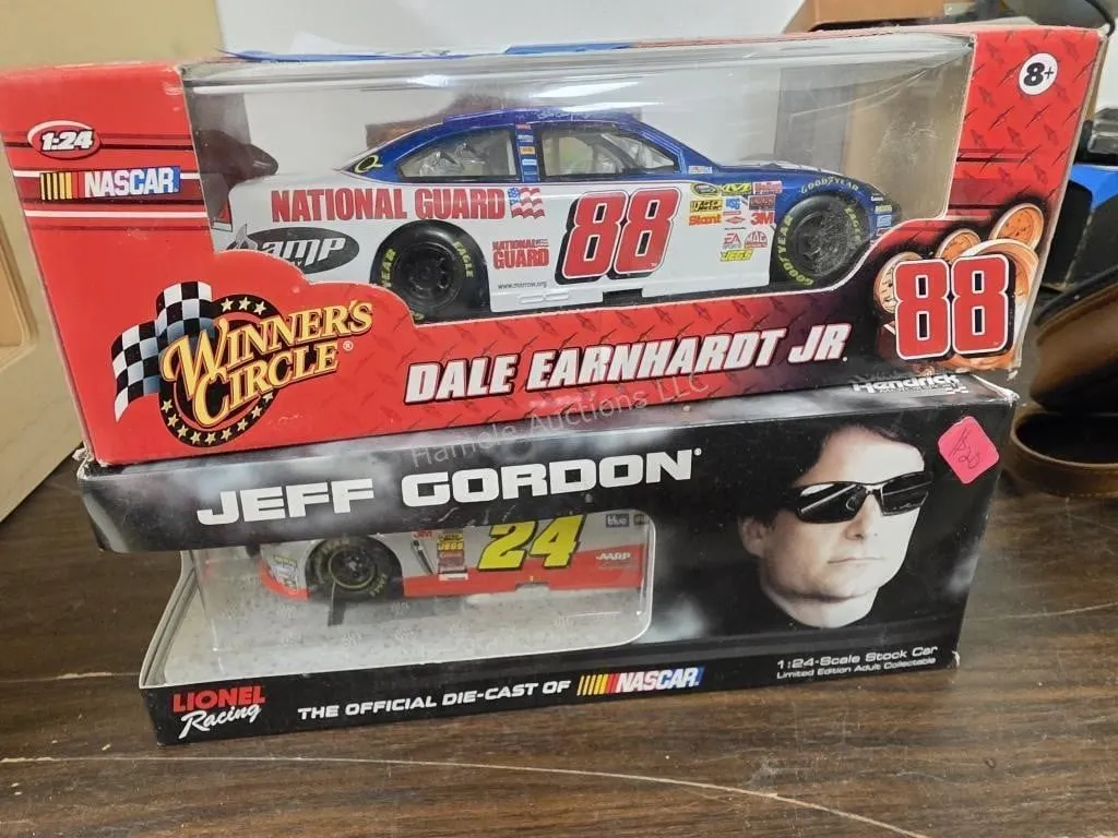 2 die cast race cars
