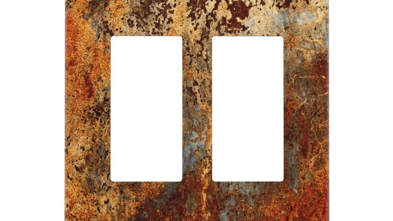 Artoadecs 2 Gang Decorator Wall Plate Rust Copper