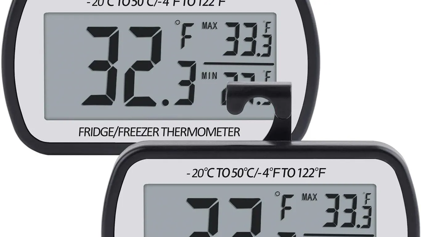 Aevete Digital Refrigerator Thermometer 2pk