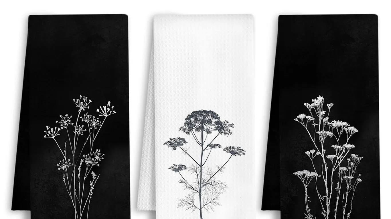Hsiasheng Floral Kitchen Towels 16x24 Inch 3pk