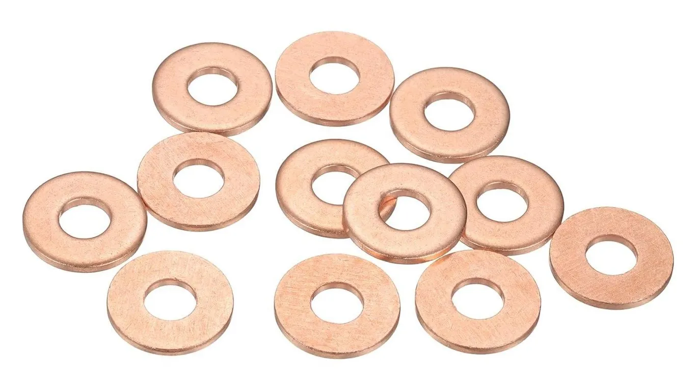 Meccanixity Copper Flat Washers 6x16x1.5mm 12pk
