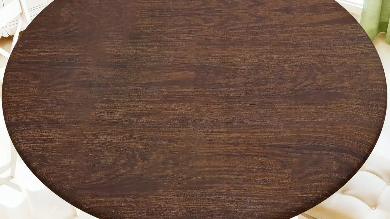 Moosfor Round Fitted Tablecloth Brown 45-56