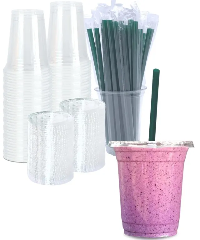 Cappatua 12oz Plastic Cups With Lids 25ct