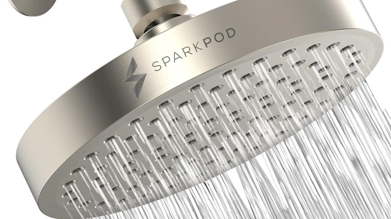 SparkPod 6 Inch Rain Shower Head Brushed Nickel