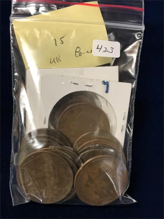 15 UK Pennies and Half Pennies