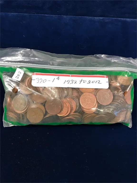 Bag Full of Canadian pennies