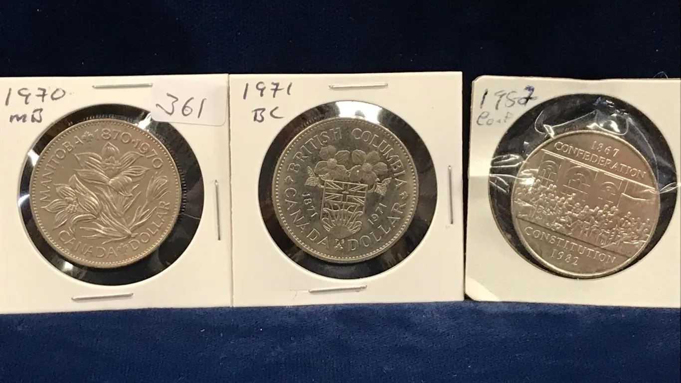 1970, 71, & 82 Com Canadian Dollar Coins