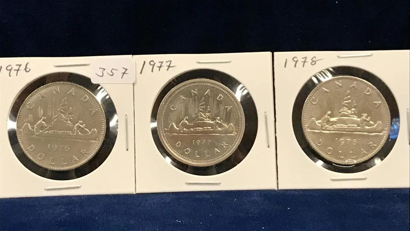 1976, 77, 78 Canadian Dollar Coins