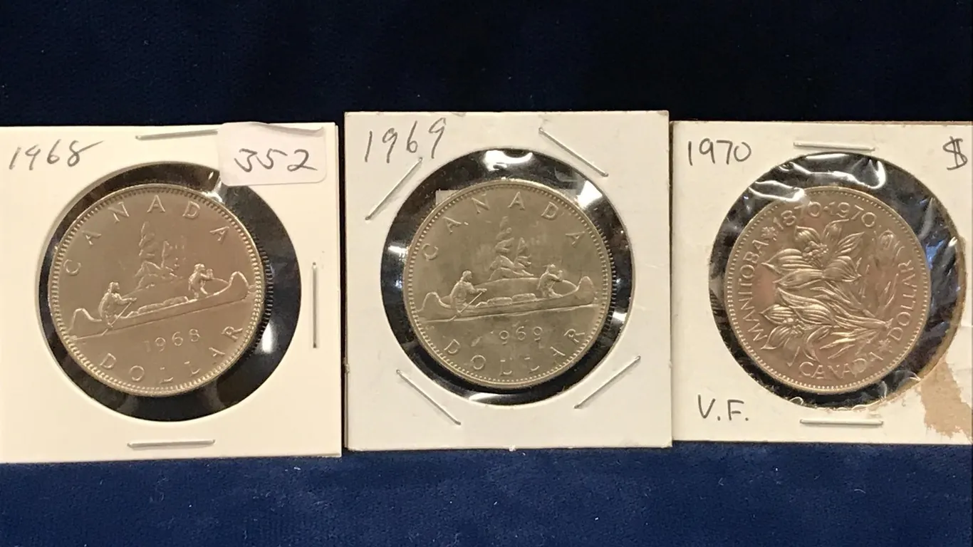 1968, 69, 70 Canadian Dollar Coins