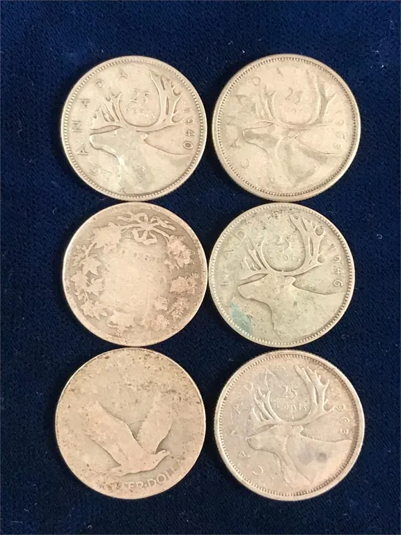 6 Silver Quarters