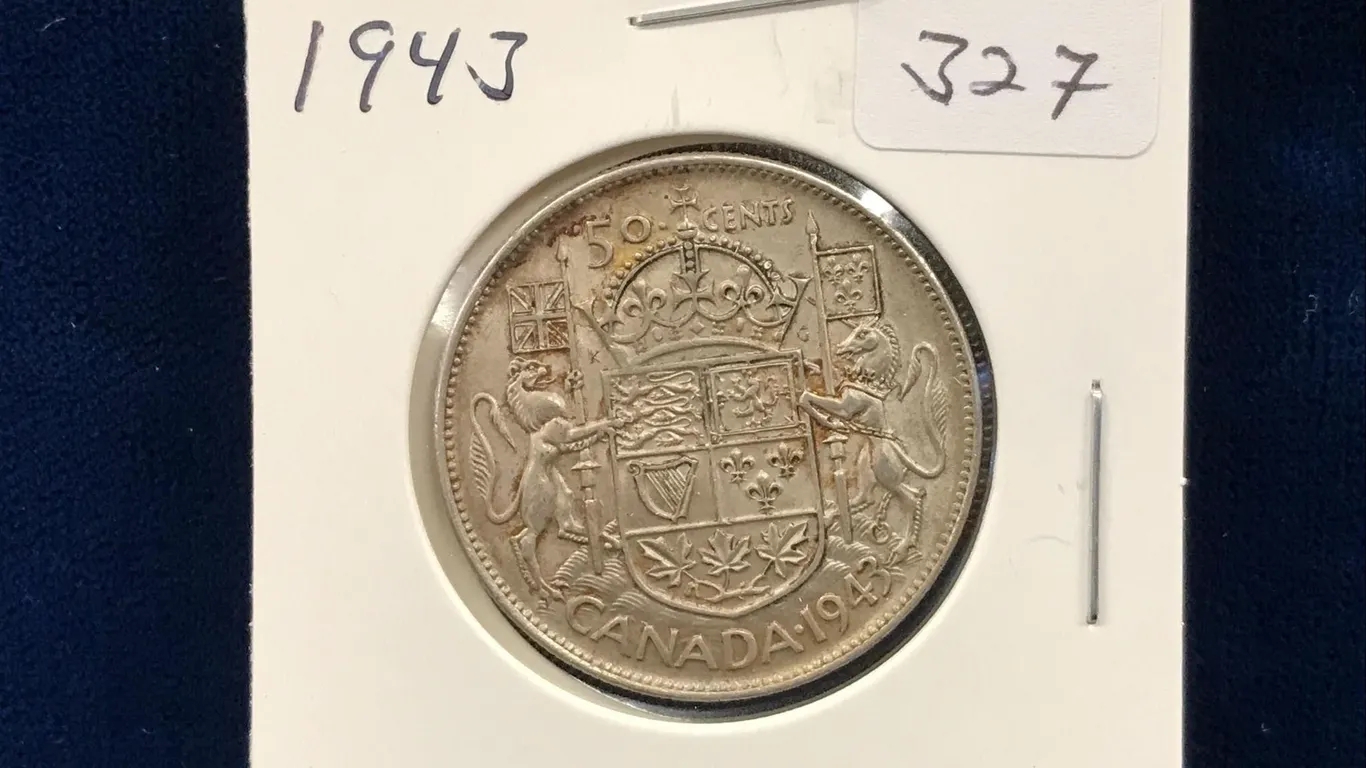 1943 Canadian Silver 50 Cent Piece
