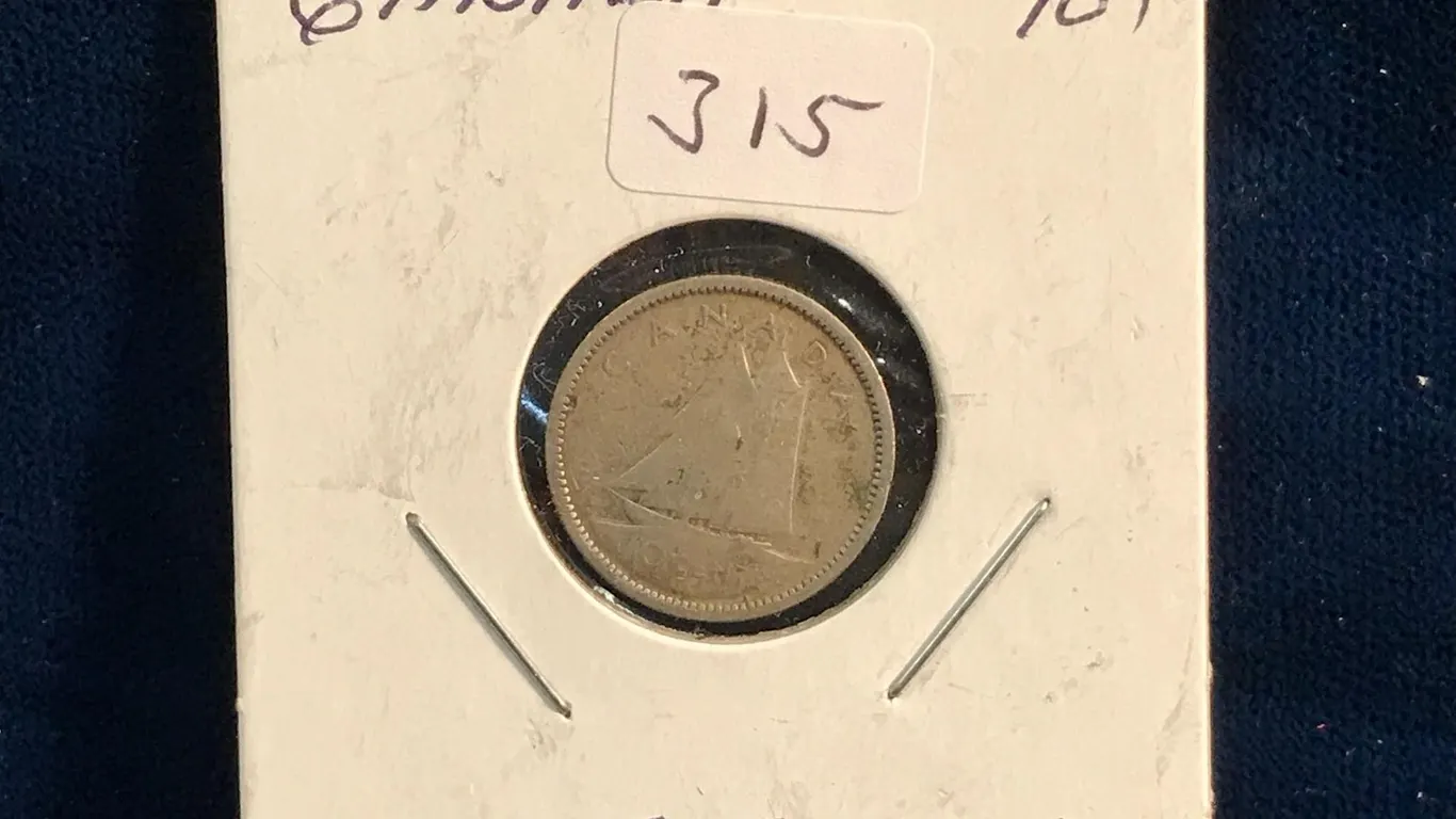 1937 Canadian Silver 10 Cent Piece