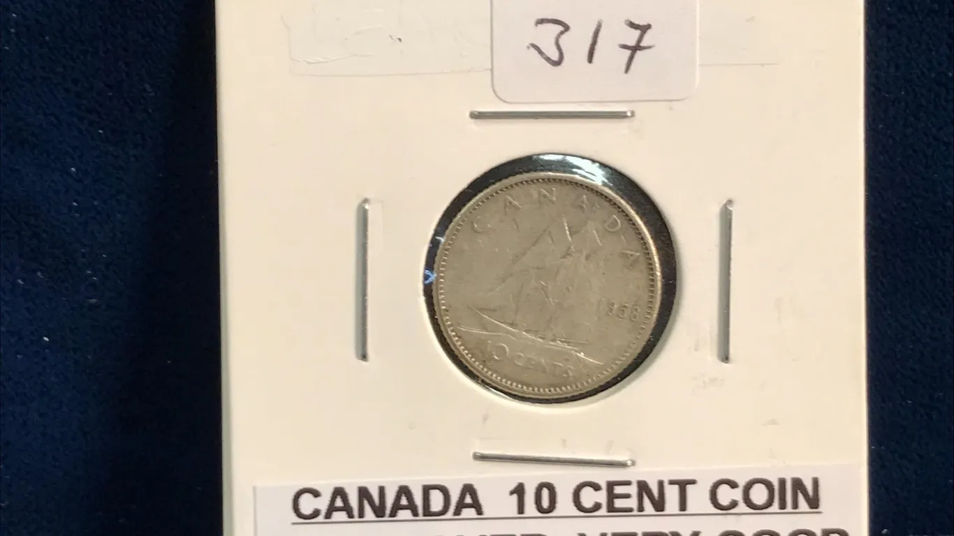 1958 Canadian Silver 10 Cent Piece