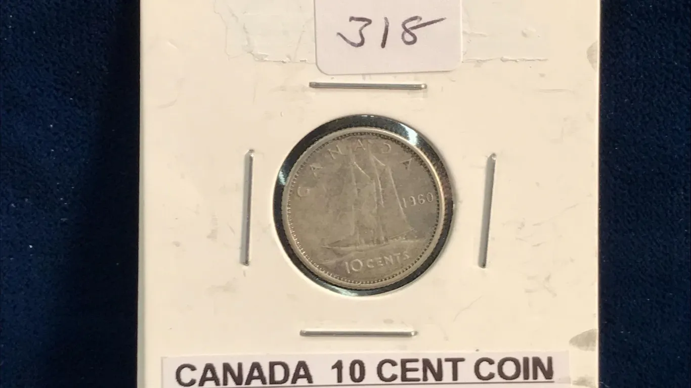 1960 Canadian Silver 10 Cent Piece