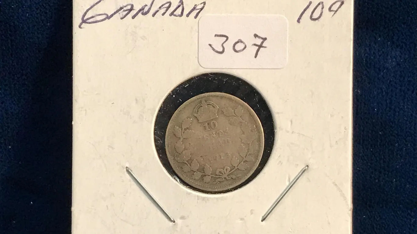 1913 Canadian Silver 10 Cent Piece