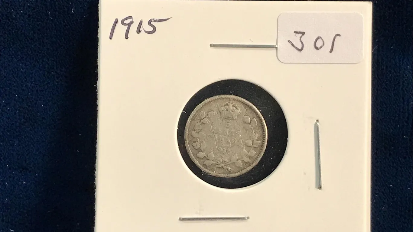 1915 Canadian Silver 5 Cent Piece