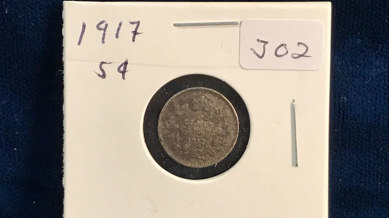 1917 Canadian Silver 5 Cent Piece