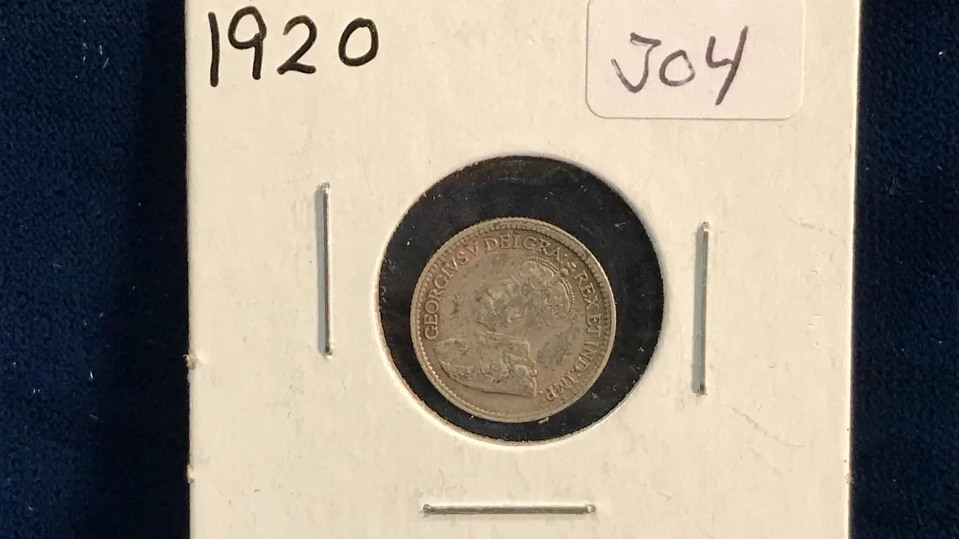 1920 Canadian Silver 5 Cent Piece