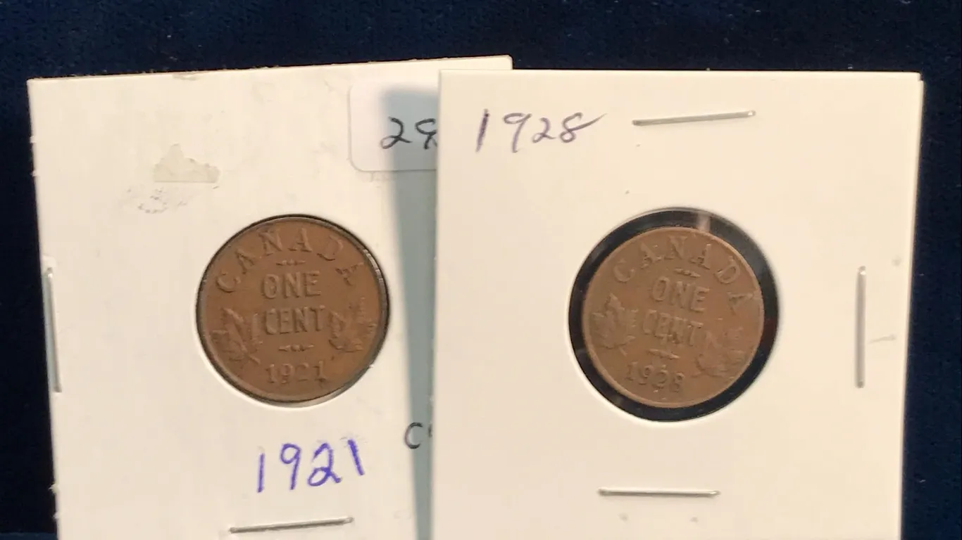 1921 & 28 Canadian Small Pennies