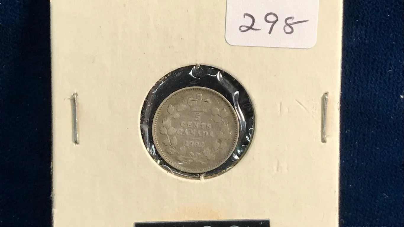 1902 Canadian Silver 5 Cent Piece