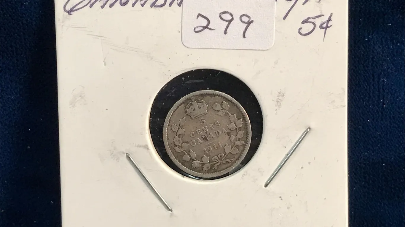 1911 Canadian Silver 5 Cent Piece