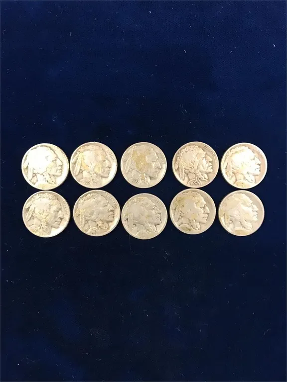 10 USA Buffalo Nickels