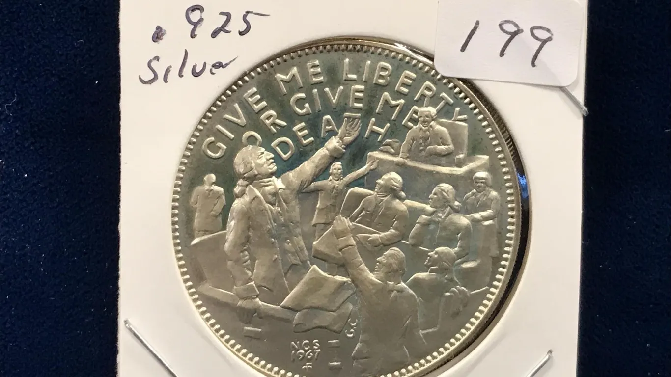 Give Me Liberty Give Me Death medallion, Silver
