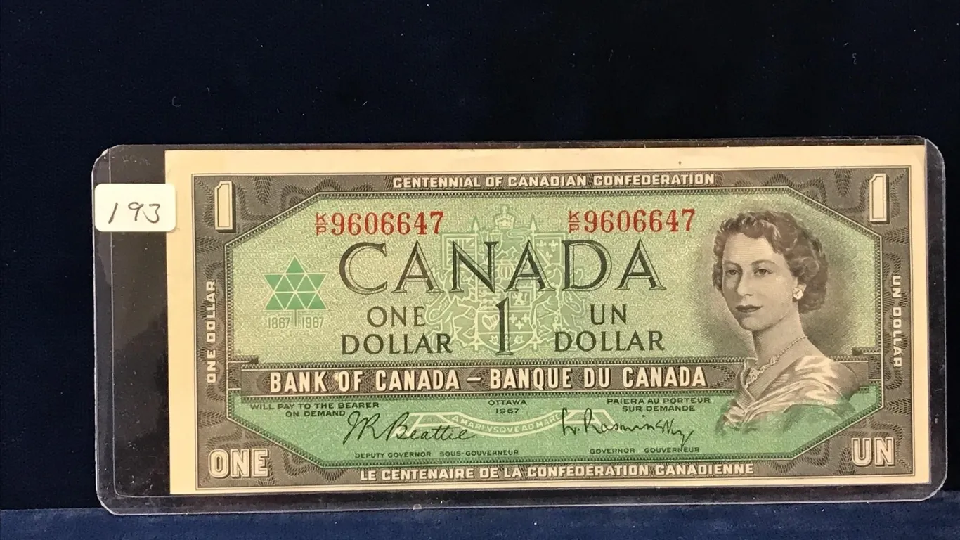 1967 Can $1 Serial # Bank Note.