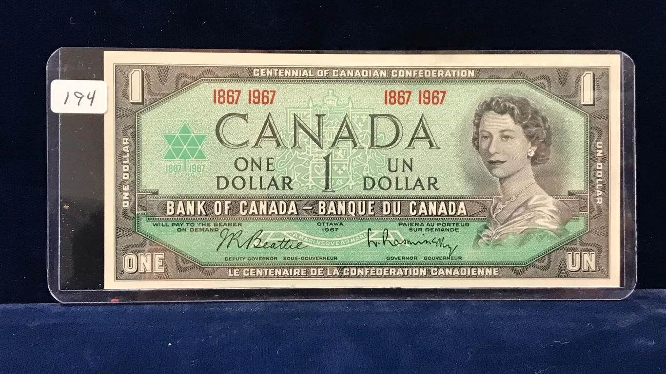 1967 Can $1 Commemorative Bank Note.