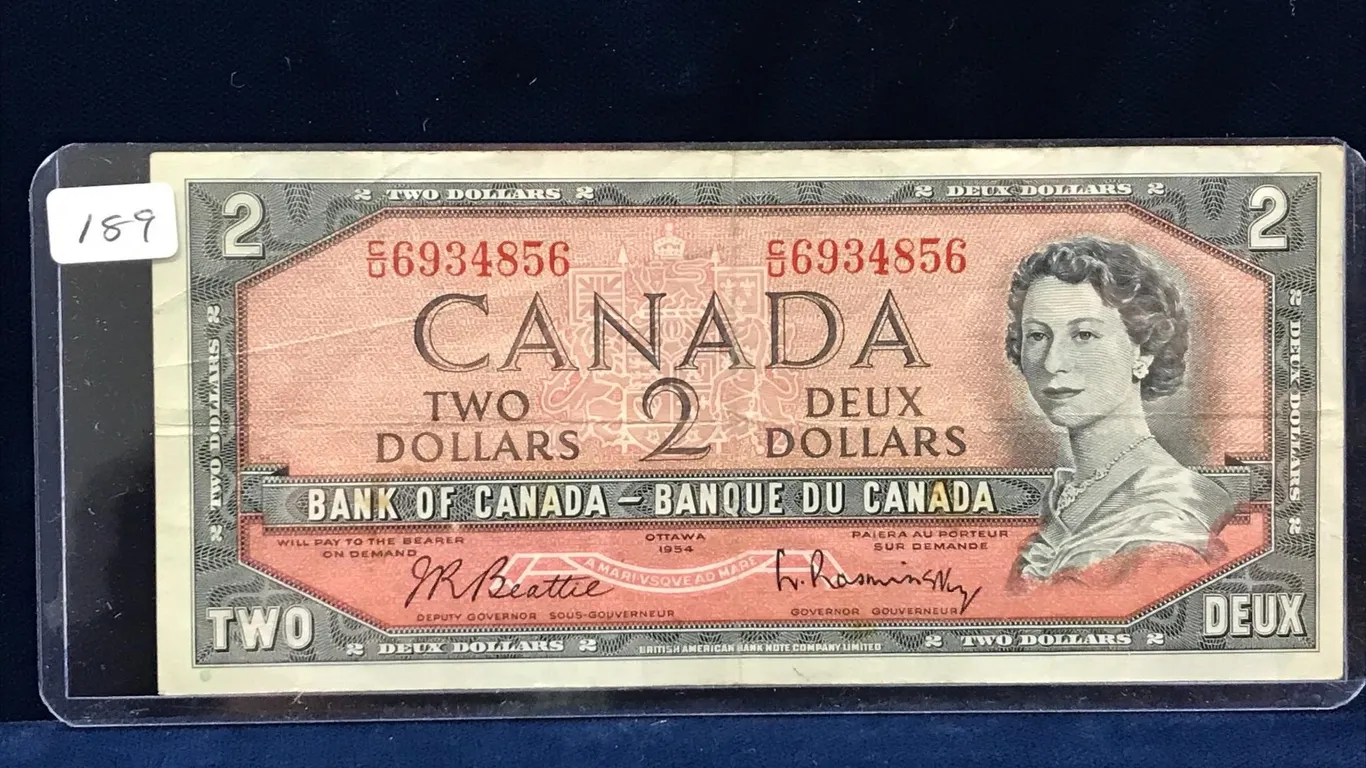 1954 Can $2 Bank Note